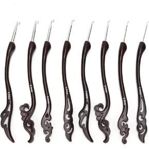 8 Pcs Crochet Hooks Set,Retro Fancy Silicone Knitting Needles, DIY Handwoven Sweater Knitting Tools,Soft Ergonomic Handle Weaving Sewing Knitting Hook for Mothers Girls (B)