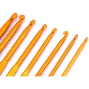 8Pcs Golden Alumina Double, Tunisian Crochet Hooks Set Double Ended Crochet Hooks End Crochet Hook Knitting Needle Set Weave Craft