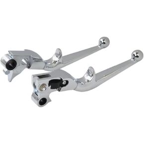 Set of 2 Brake Clutch Lever Fit for Harley-Davidson Electra Glide Ultra Classic FLHTCU 1996-2014 (Silver)