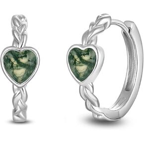 Starchenie Heart Hoop Earrings for Women 925 Sterling Silver 16mm Dainty Small Tweisted Knot Huggie Hoop Earrings Jewelry Gift