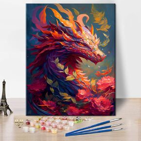 TUMOVO Paint by Numbers for Adults, Mushrooms Paint by Numbers, Flowers Painting by Number with Paint Brushes and Acrylic Pigment, 16x20 Inch Flameless Paint by Number for Adults Beginner 16X20 Inch