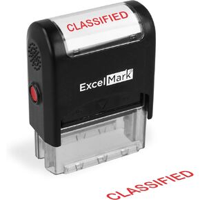 ExcelMark Classified Self Inking Rubber Stamp - Red Ink (A1539)