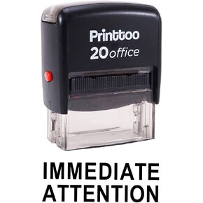 Printtoo Rubber Stamp IMMEDIATE Attention Self Inking Office Stationary Custom Stamp-Red