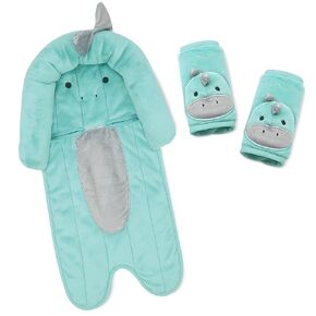 Travel Bug Baby & Toddler 3-Piece Head Support & Strap Covers Set for Car Seats, Strollers & Bouncers - Bear