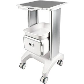 EBANKU Medical Trolley Cart with Super Silent Wheels, ABS Professional Rolling Cart with Non-Slip Pads Drawer Med Cart Mobile Trolley Cart for Hospital Clinic Beauty Salon Spa Office Bedroom