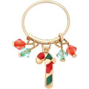 CJIAYUJEW Christmas Ring Cartoon Reindeer Adjustable Christmas Tree Ring for Women Candy Cane Pendant Adjustable Christmas Ring Party Holiday Jewelry in Kuwait