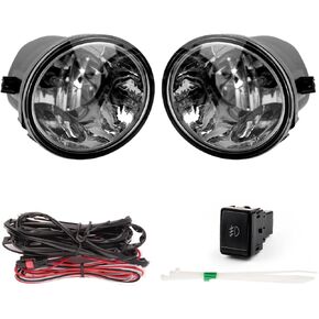 RP Remarkable Power, Fog Light for 2000-2006 Tundra (Not Fit Steel Front Bumper Models)/ 2001-2007 Sequoia with 9006 12V 51W Halogen bulbs and Wiring Harness& Switch Clear Lens Front Bumper Lamps Kit