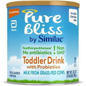 Pure Bliss by Similac Toddler Drink with Probiotics, Starts With Fresh Milk From Grass-Fed Cows, Non-gmo Toddler Formula, 24.7 Oz (Pack of 6)