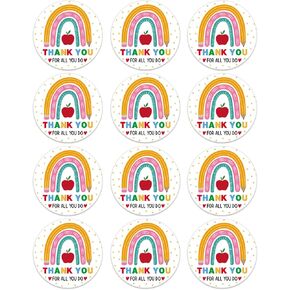 48PCS Thank You Teacher Label Stickers Teachers Day Appreciation Gifts Tags Teacher Appreciation Presents Stickers for Envelope Seals Gift Wrap Boxes Cards Party Favor Decorations
