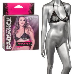 CalExotics Radiance Plus Size Triangle Bikini Top with Sparkling Rhinestone Bling Accents - SE-3001-10-3