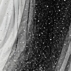 Homiest بريق تول النسيج رولز مع نجمة القمر الترتر، 1 ياردة × 54 بوصة واسعة تول الترباس الأبيض تول رولز السائبة، تول النسيج الشبكي لتنورة توتو الحجاب الزفاف قوس ديكورات الحفلات in Kuwait