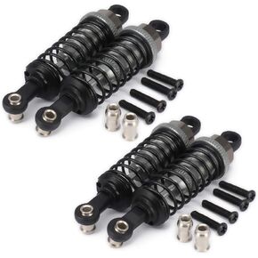 4-Pack Alloy Aluminum Front Rear Shock Absorber Kits for RC 1/18 Wltoys A959 A969 A979 K929 Buggy Truck Rally Car A580018 Upgraded Parts (Titanium)