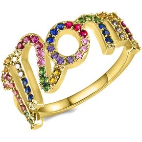 Verona Jewelers 18k Gold Plated Mom Eternity Ring, Statement Ring, Eterntity Ring, Stackable Ring, CZ Ring for women Holiday Gift