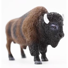 Gemini&Genius North American Bison Figurine Animal Toy, Bull Action Figure, Wildlife Play Toy for Kids, Hand Painted, Realistic and Durable Toys for Children Boys and Girls Gift