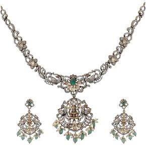 TARINIKA Atreyi Nakshatra CZ Short Necklace Set - Indian Jewelry Sets for Women | Perfect for Ethnic Occasions | Traditional Indian necklace | 1 Year Warranty*