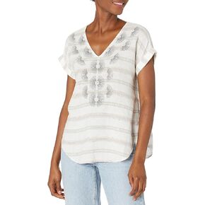 NIC+ZOE Women's Embroidered Stripe Top