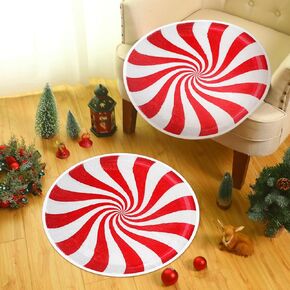 2 Pcs Christmas Gingerbread Man Bathroom Rugs, 23.62 x 27.56 Inch Non Slip Gingerbread Cookies Design Bath Mat Gingerbread Pals Bath Rug Winter Soft Absorbent Floor Mat for Tub Shower Decor