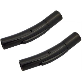 AKOAK Stainless Steel Jewelry Connector 2/4/6 mm Hole Tube Hook Clasps for DIY Leather Cord Bracelet Necklace Cord Ends Snap Lock,Pack of 2 (Black, 4 mm)