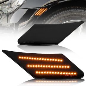 2PC Amber Dynamic LED Front Side Marker Light Turn Signal Lamp Smoked Lens Compatible with 2013-2019 Scion FR-S Subaru BRZ Toyota 86, Driver & Passenger Side