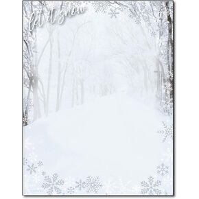 Let it Snow - 80 Sheets - Winter Stationery Paper & Holiday Letterhead