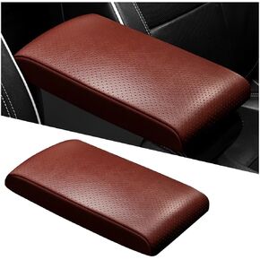 Mandark Car Center Console Cover, Memory Foam Leather Vehicle Armrest Cushion Pad with Height Increase, Auto Interior Arm Rest Seat Box Protector Accessories, Universal for SUV, Truck, RV (Black)