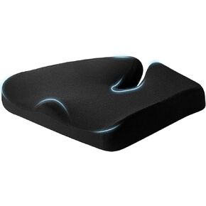 Extra-Large Memory seat Cushion 21.5 * 17.7 * 4 inches Suitable for Office Chairs, Cars, Floor has Good air Permeability and Support is The Gift for Large Size and sedentary Crowd (Black)