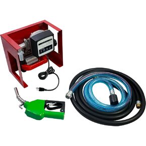 DC 12 Volts Heavy Duty Fuel Transfer Pump,Self Priming Diesel Transfer Pump with Filter,Hose & Automatic Fuel Nozzle for Diesel,Kerosene and Transformer Oil,12 GPM Flow Rate All NPT Standard