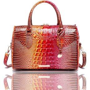 Crocodile Purses for Women Top Handle Crossbody Bag Leather Bag Trendy Large Ladies Tote Bag with Shoulder Strap