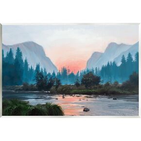 Stupell Industries Mountain Valley Tranquil Sunset Lake Reflection Wood Wall Art, Design By Ziwei Li