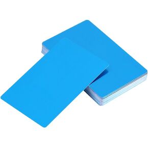50Pcs Metal Business Cards Blanks for Customer Laser Engraving DIY Gift Cards, 3.4in (86mm) x 2.1in (54mm) X 0.20mm thickness (Silver)