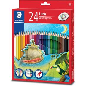 STAEDTLER Luna 24 Colors Coloured Pencil Set with FREE Pencil Sharpener
