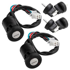 4 Pin Ignition Key Switch Set with Cap Repalacement for Chinese Made 4 Wire 50cc 70cc 90cc 110cc 125cc 150cc 200cc 250cc Dune Buggy Go Kart ATV 4 Wheeler