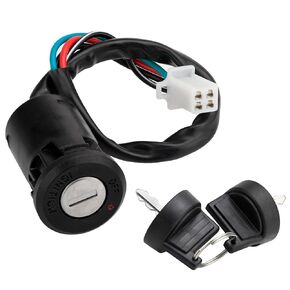 4 Pin Ignition Key Switch Set with Cap Repalacement for Chinese Made 4 Wire 50cc 70cc 90cc 110cc 125cc 150cc 200cc 250cc Dune Buggy Go Kart ATV 4 Wheeler