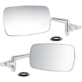Mirror Pair Driver and Passenger Side - Luxury Zinc Diecasting Version (Not Stainless Steel Housing) Chrome 113857513D 113857514D Left and Right For 1968-77 Beetle - Super Beetle Sedan