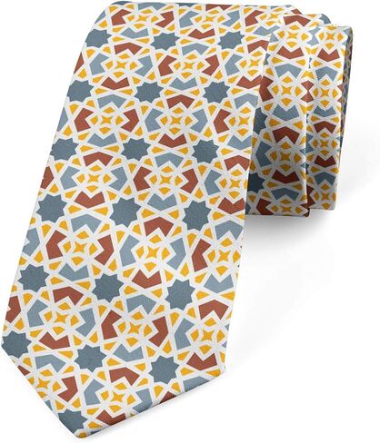 Ambesonne Necktie, Citrus Fruits Branches, 3.7", Dark Night Blue Marigold in Saudi Arabia