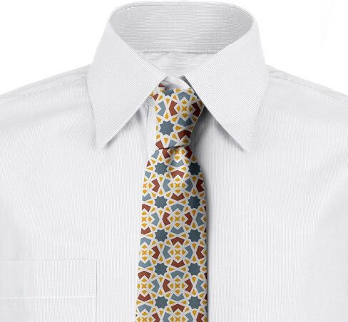 Ambesonne Necktie, Citrus Fruits Branches, 3.7", Dark Night Blue Marigold in Saudi Arabia