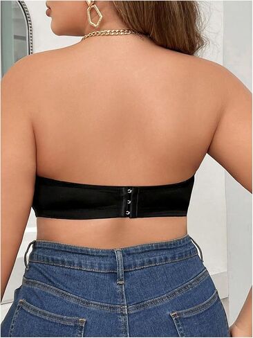 MakeMeChic Women's Strapless Bra Front Closure Lace Underwire Bandeau Bra in Saudi Arabia
