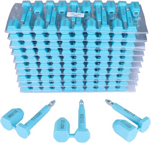 NovelBee 100pcs Bolt Seals for Containers,Metal Seals for Container,Shipping Container Locks,Shipping Seal with Print Progressive Numbering for Cargo Containers,Truck Trailers (Yellow) in Kuwait