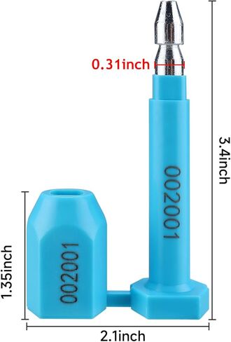 NovelBee 100pcs Bolt Seals for Containers,Metal Seals for Container,Shipping Container Locks,Shipping Seal with Print Progressive Numbering for Cargo Containers,Truck Trailers (Yellow) in Kuwait