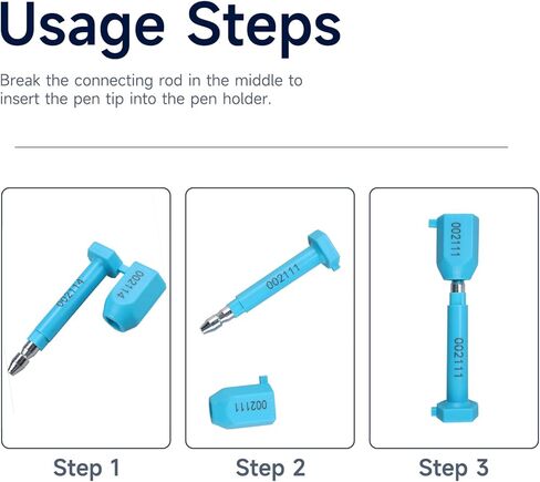 NovelBee 100pcs Bolt Seals for Containers,Metal Seals for Container,Shipping Container Locks,Shipping Seal with Print Progressive Numbering for Cargo Containers,Truck Trailers (Yellow) in Kuwait