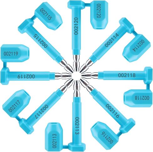 NovelBee 100pcs Bolt Seals for Containers,Metal Seals for Container,Shipping Container Locks,Shipping Seal with Print Progressive Numbering for Cargo Containers,Truck Trailers (Yellow) in Kuwait
