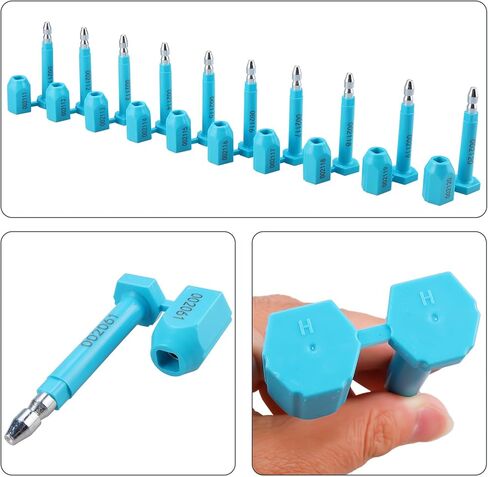 NovelBee 100pcs Bolt Seals for Containers,Metal Seals for Container,Shipping Container Locks,Shipping Seal with Print Progressive Numbering for Cargo Containers,Truck Trailers (Yellow) in Kuwait