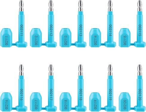NovelBee 100pcs Bolt Seals for Containers,Metal Seals for Container,Shipping Container Locks,Shipping Seal with Print Progressive Numbering for Cargo Containers,Truck Trailers (Yellow) in Kuwait