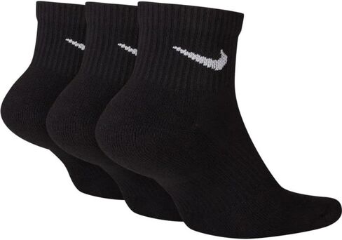 Nike Everyday Plus Cushion Ankle Socks 3-Pair Pack Black/White SM (US 4-6 Big Kid Shoe Size, Women's Shoe 4-6) in Saudi Arabia