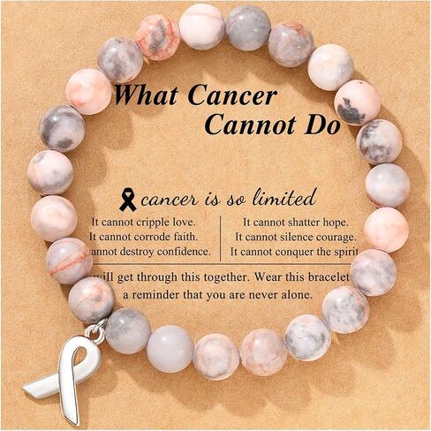 Long tiantian Breast Cancer Bracelets Breast Cancer Gifts for Woman Breast Cancer Awareness Accessories Pink Braided Rope Bracelet Natural Stone Bead Ribbon Charm Bracelets in Kuwait