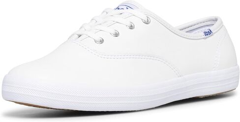 Keds Women's Champion Lace Up Sneaker, Black Premium Leather, 8 Medium in Saudi Arabia