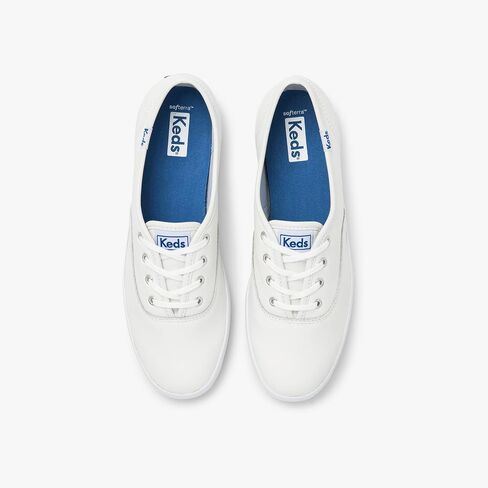 Keds Women's Champion Lace Up Sneaker, Black Premium Leather, 8 Medium in Saudi Arabia