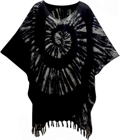ATM Tie Dye Blouse Caftan Kaftan Poncho Cover Up Spiral Plus Size Handmade in Saudi Arabia