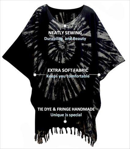 ATM Tie Dye Blouse Caftan Kaftan Poncho Cover Up Spiral Plus Size Handmade in Saudi Arabia