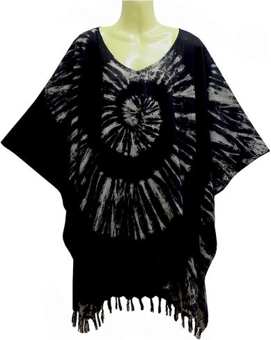 ATM Tie Dye Blouse Caftan Kaftan Poncho Cover Up Spiral Plus Size Handmade in Saudi Arabia